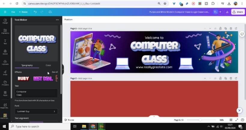 Tutorial Canva: Langkah-langkah Sederhana untuk Membuat Header Google Site menggunakan Efek Teks 3D yang Memukau