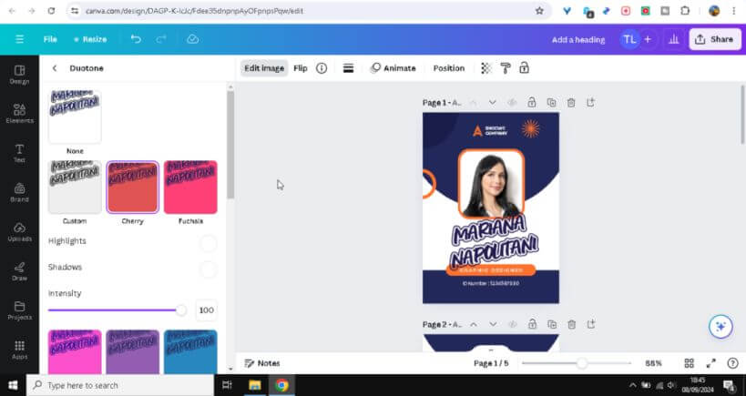 Tutorial Desain ID Card dengan Efek Teks Bertumpuk Ber-Outline (Outlined Stacked Text Effect) di Canva