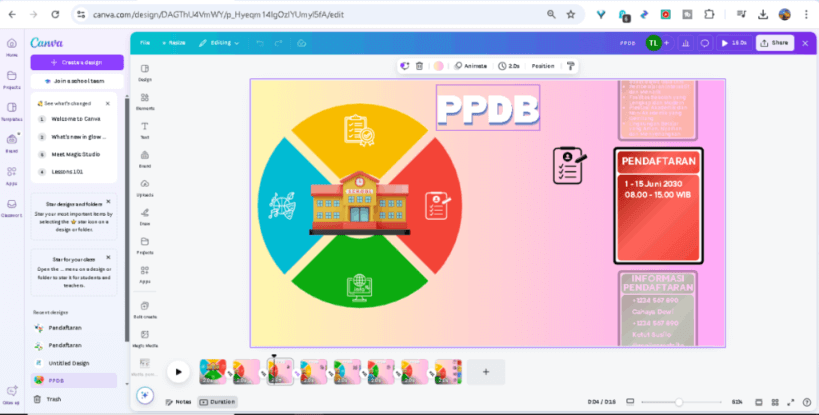 Panduan Lengkap Membuat Konten FB Promosi Sekolah dengan Animasi Motion Grafis di Canva