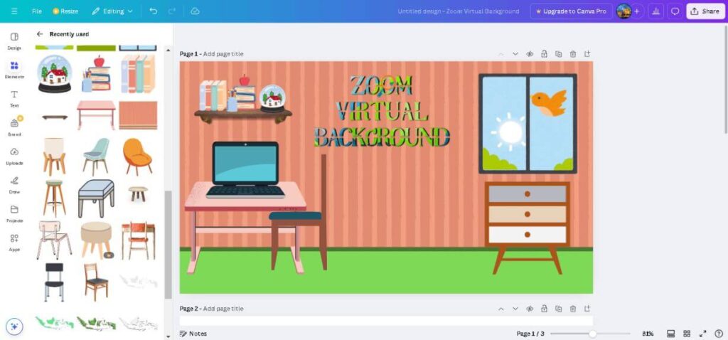 Panduan Lengkap Membuat Latar Belakang Virtual Zoom dengan Efek Teks 3D di Canva