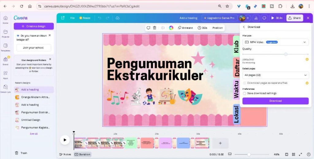 Panduan Lengkap Membuat Video Animasi Pengumuman Kelas yang Menarik
