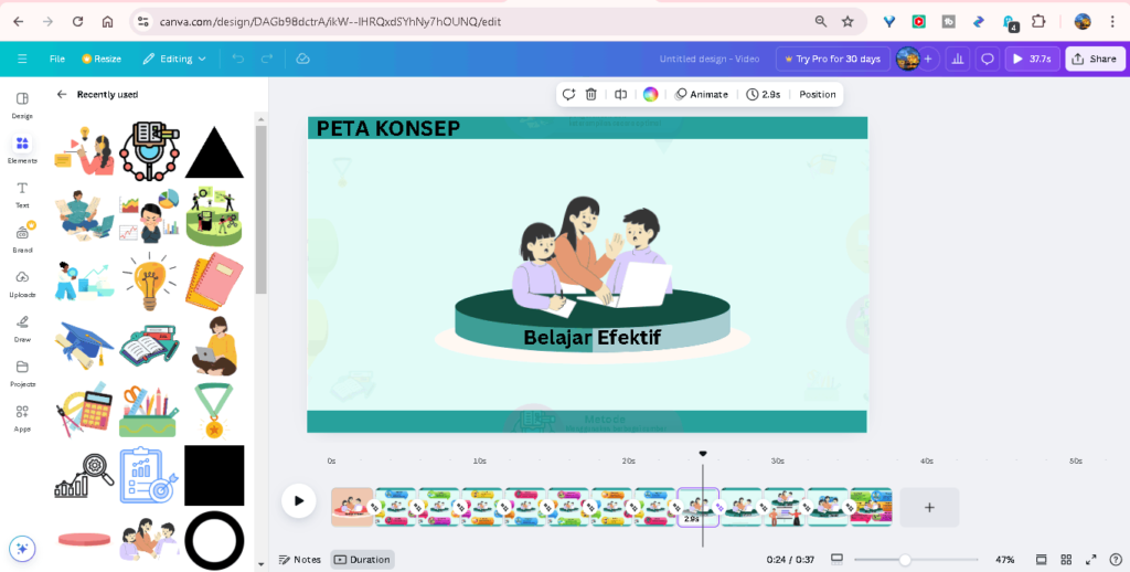 Panduan Lengkap Membuat Animasi Peta Konsep yang Menyenangkan di Canva 2025